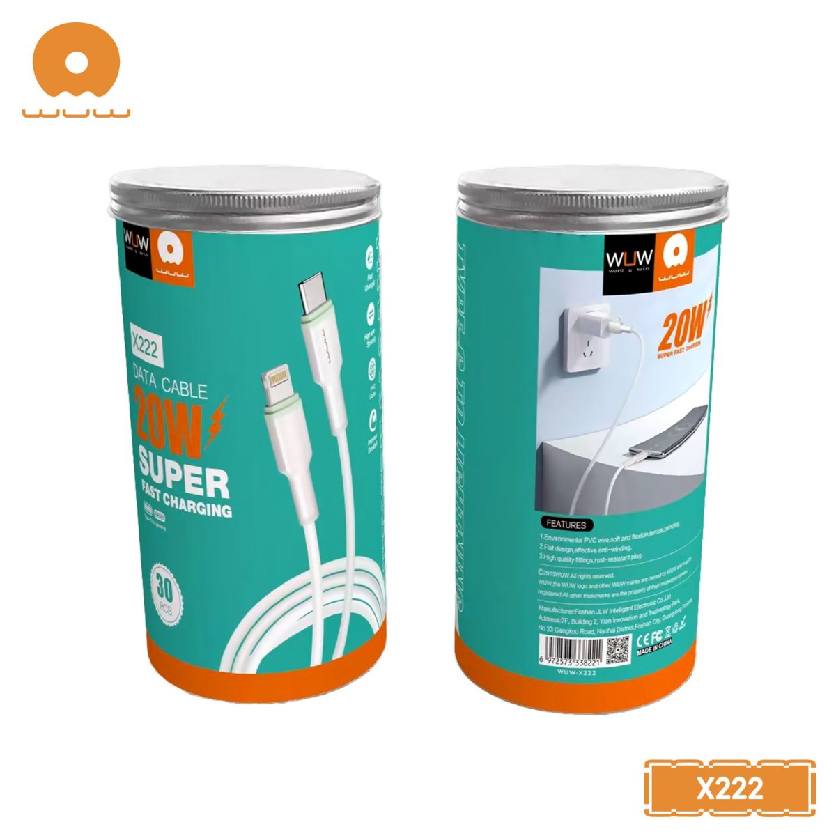 WUW X222 30Pcs 20W PD Cable Package