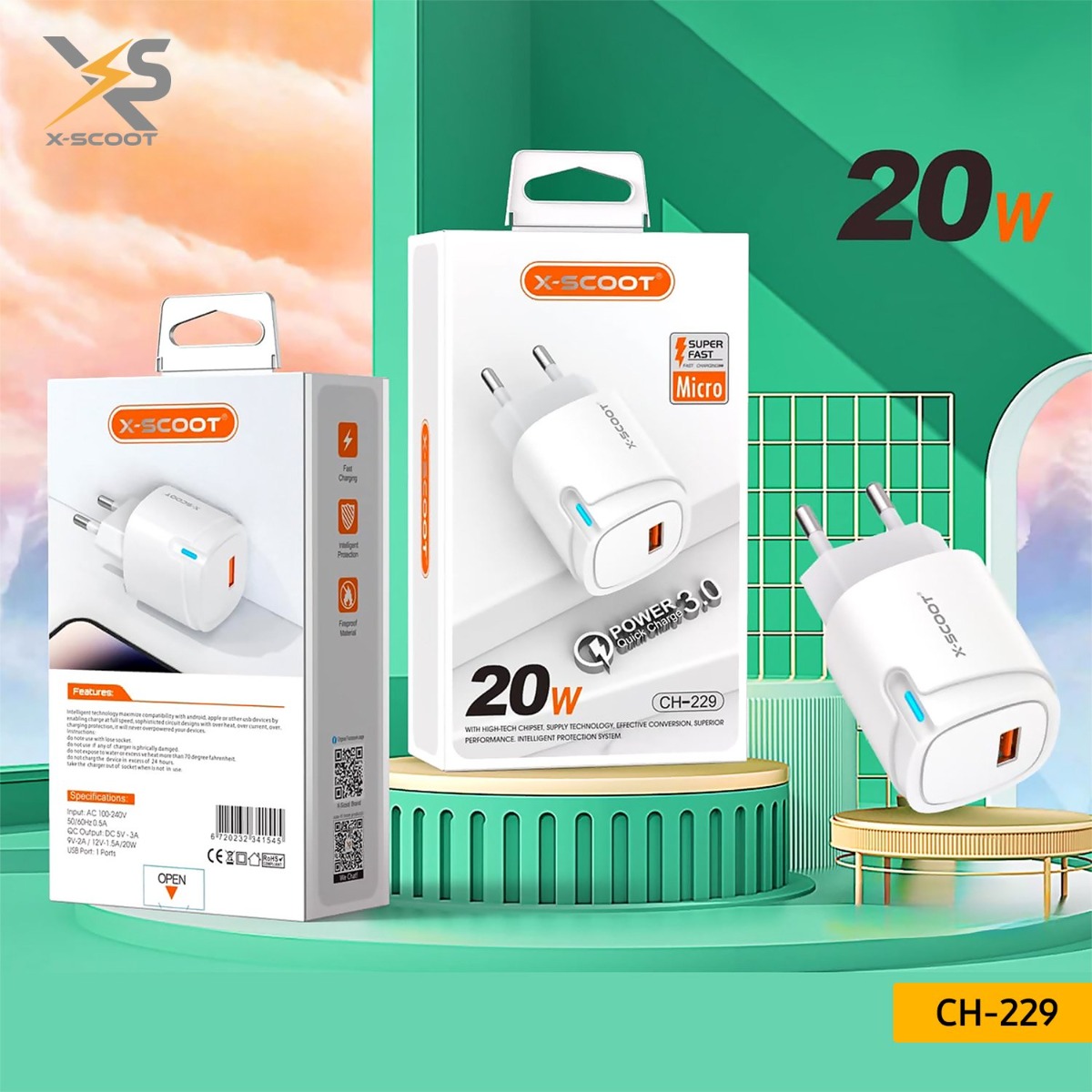 شاحن X-SCOOT CH-229 20W