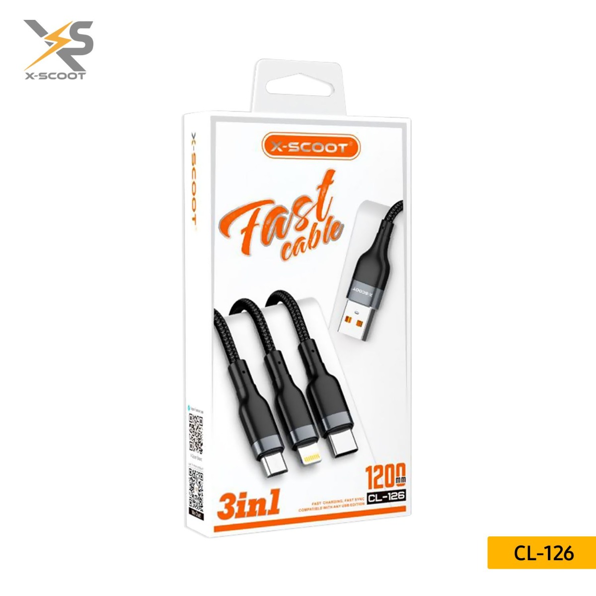 كيبل X-SCOOT CL-126 3in1