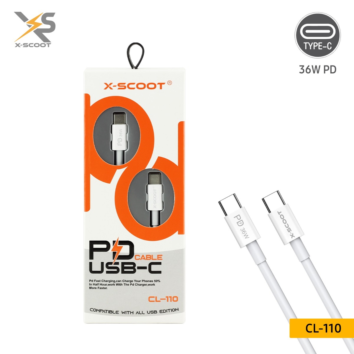 كيبل X-SCOOT CL-110 36W PD
