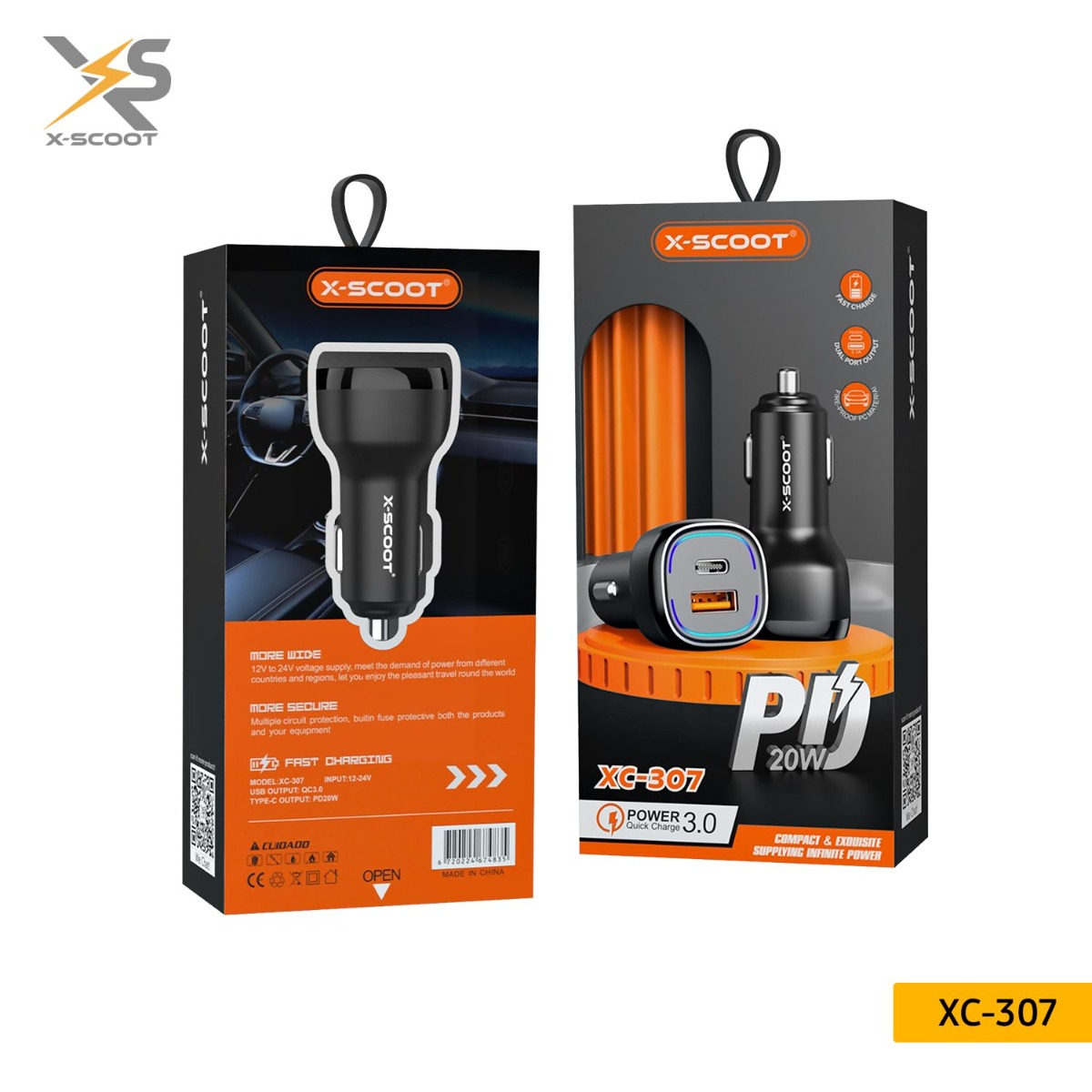 شاحن سيارة X-SCOOT XC-307 20W