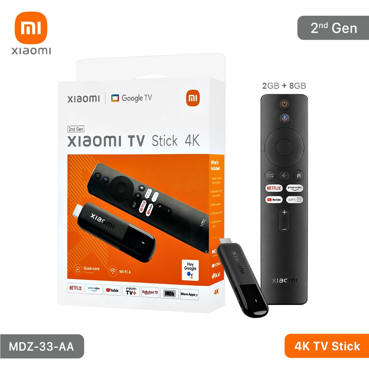 شاومي TV Stick 4K - (الجيل الثاني | 2 + 8 جيجا)