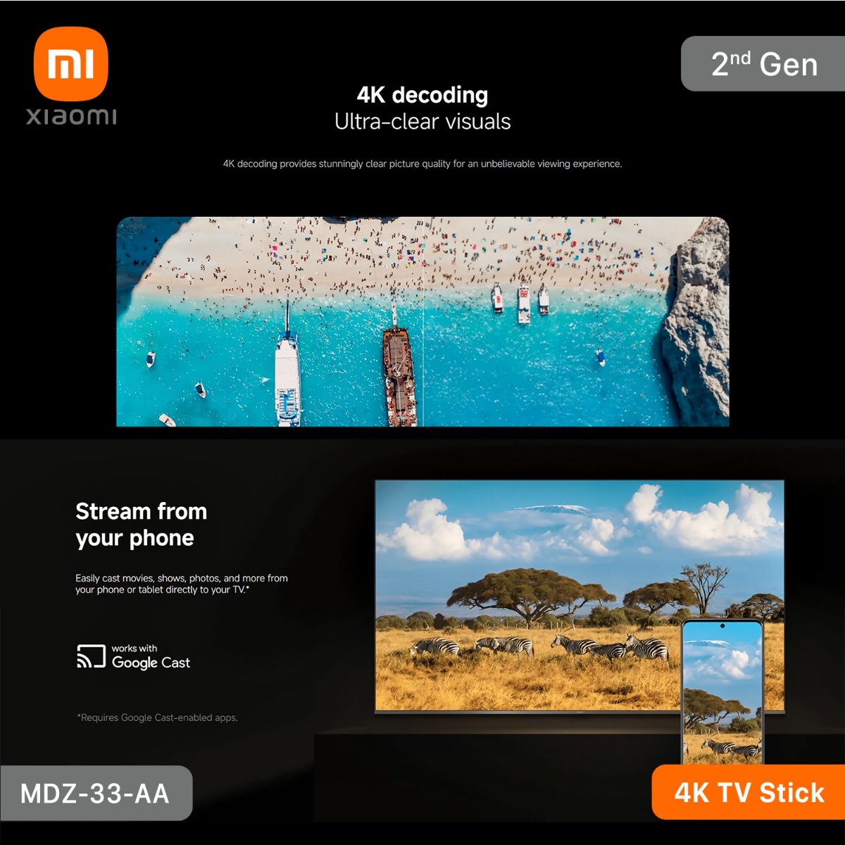 شاومي TV Stick 4K - (الجيل الثاني | 2 + 8 جيجا)