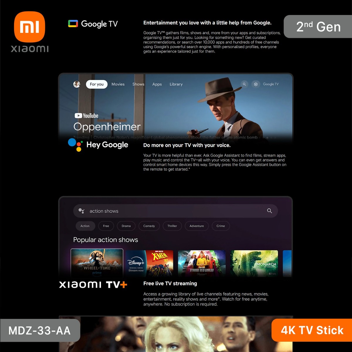 شاومي TV Stick 4K - (الجيل الثاني | 2 + 8 جيجا)