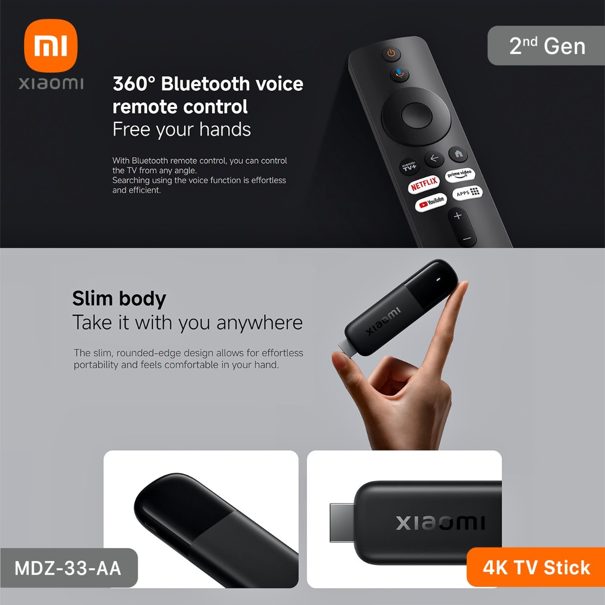 Xiaomi 4K TV Stick - (2nd Gen | 2 + 8GB)