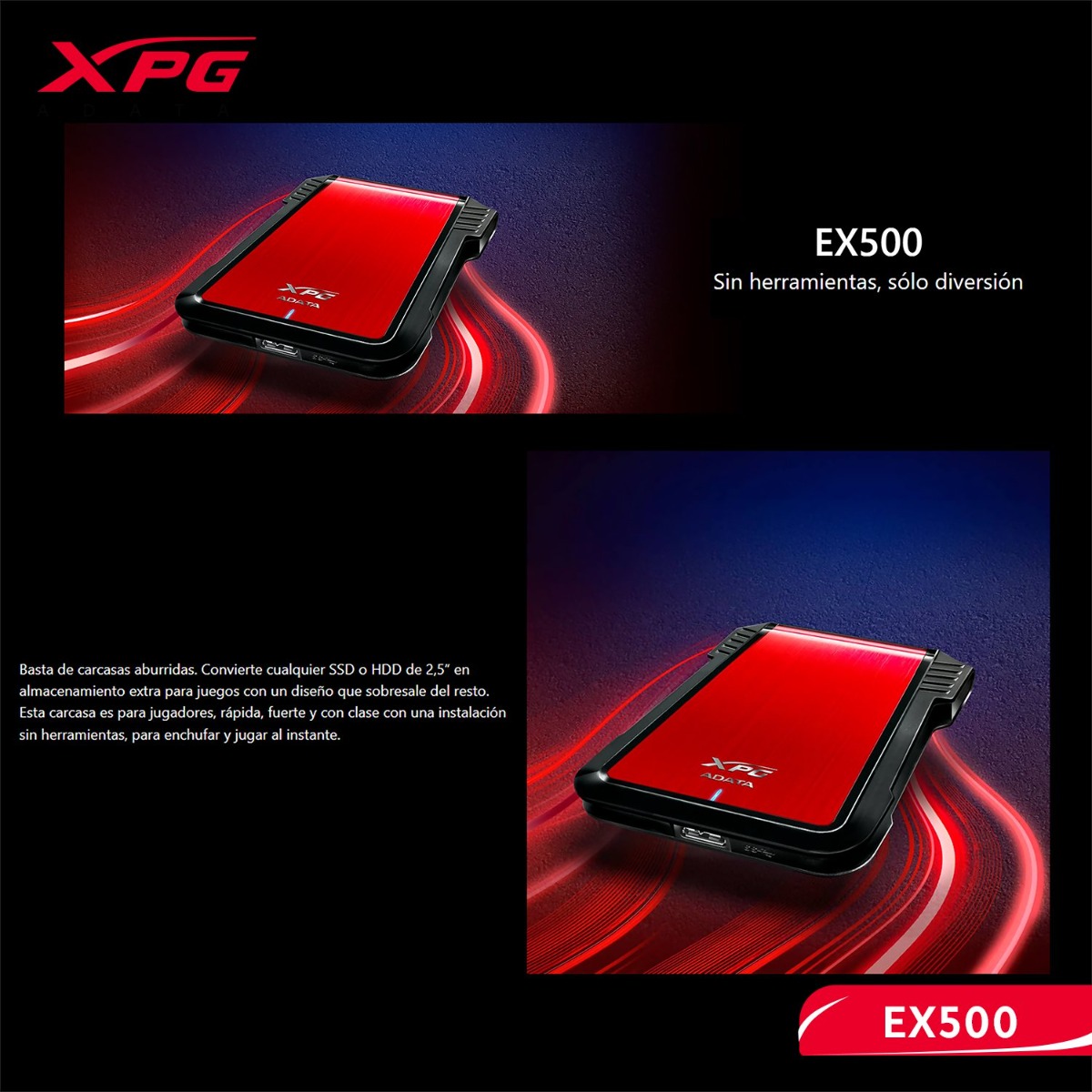 حاضنة XPG EX500 External HDD/SSD