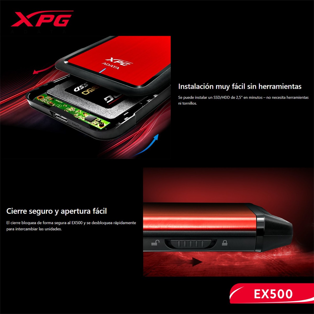 حاضنة XPG EX500 External HDD/SSD