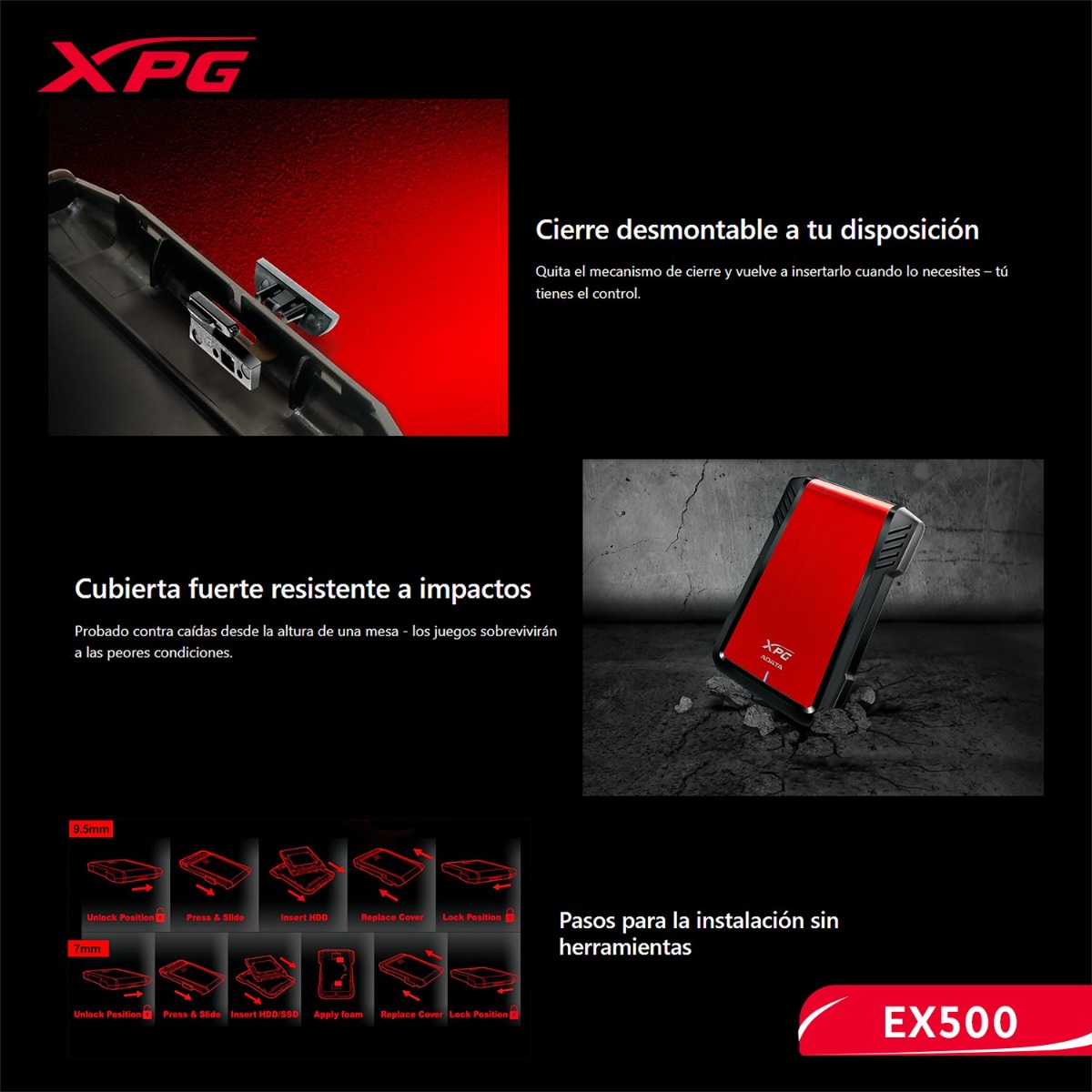 حاضنة XPG EX500 External HDD/SSD