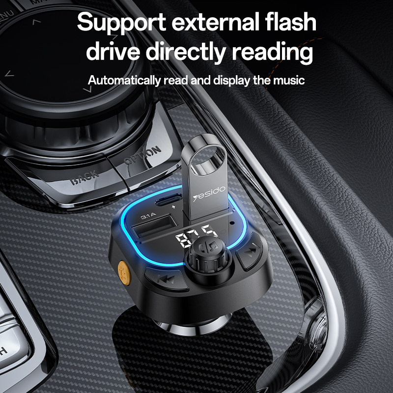 YESIDO Y70 15W Car Charger & MP3 Player - Bluetooth