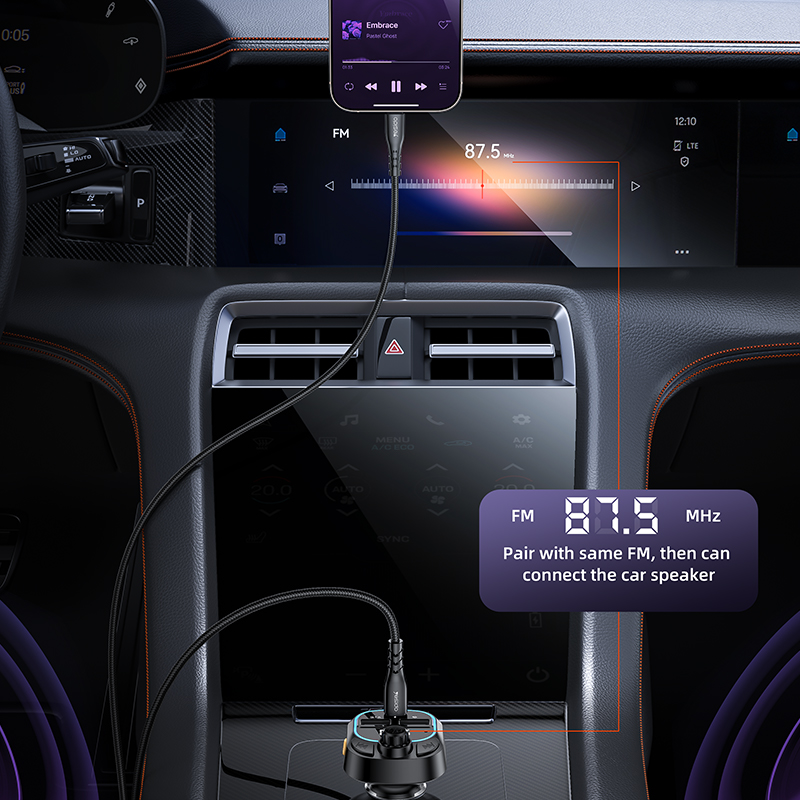 YESIDO Y70 15W Car Charger & MP3 Player - Bluetooth