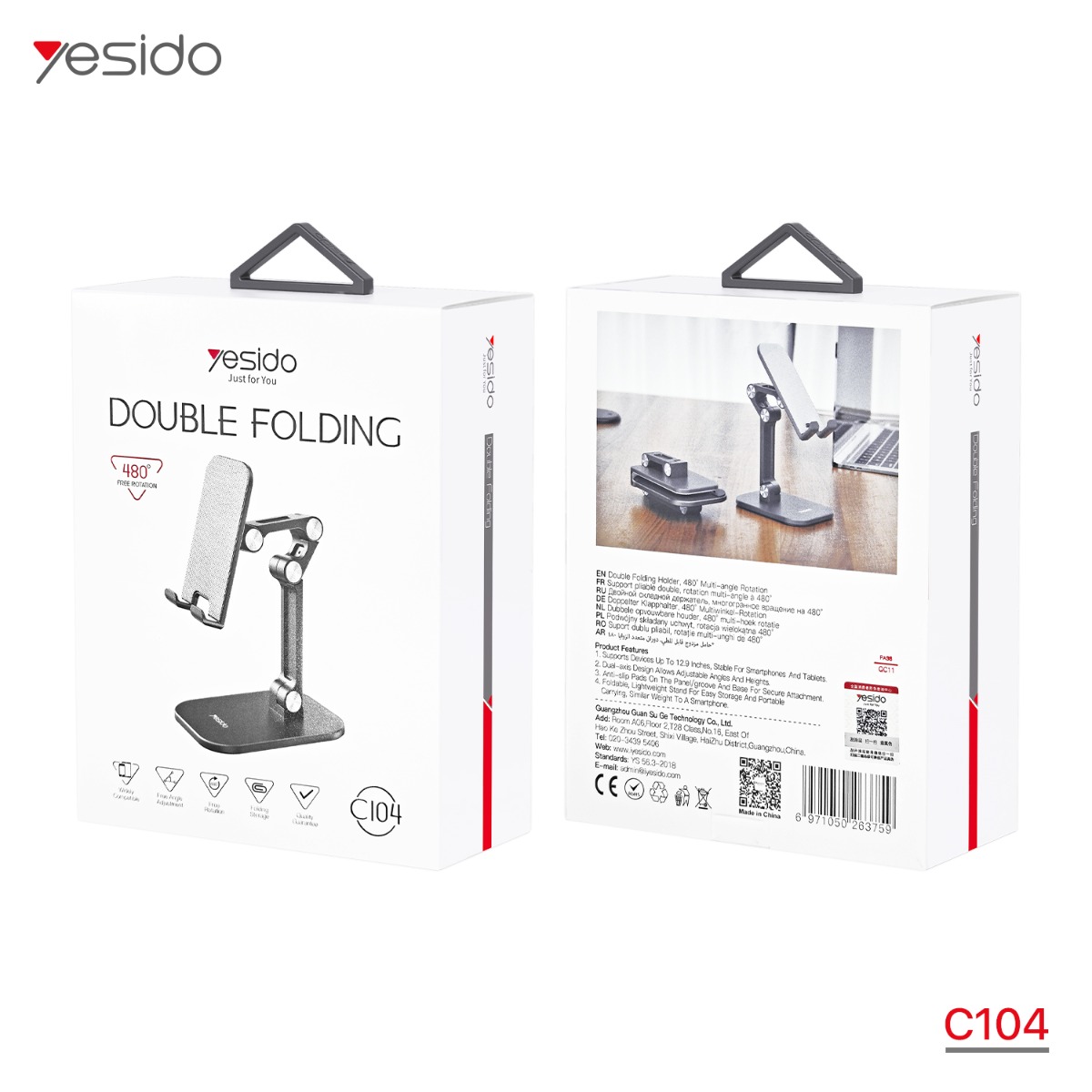 YESIDO C104 Phone\Tablet Folding Desk Holder