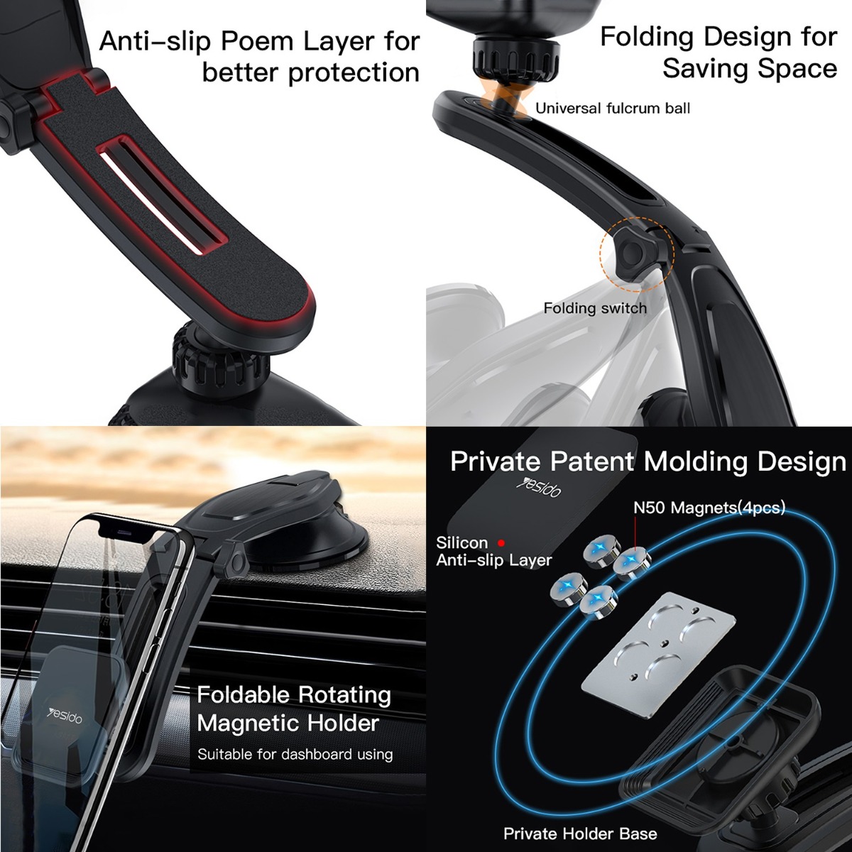 YESIDO C107 Magnetic Mobile Phone Holder