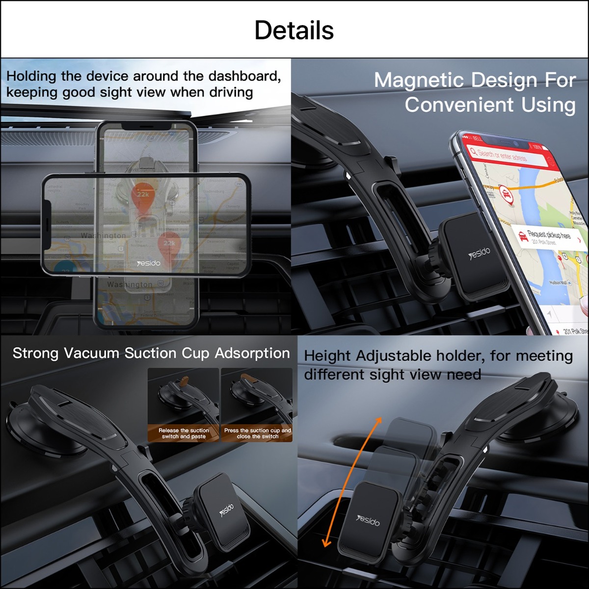 YESIDO C107 Magnetic Mobile Phone Holder