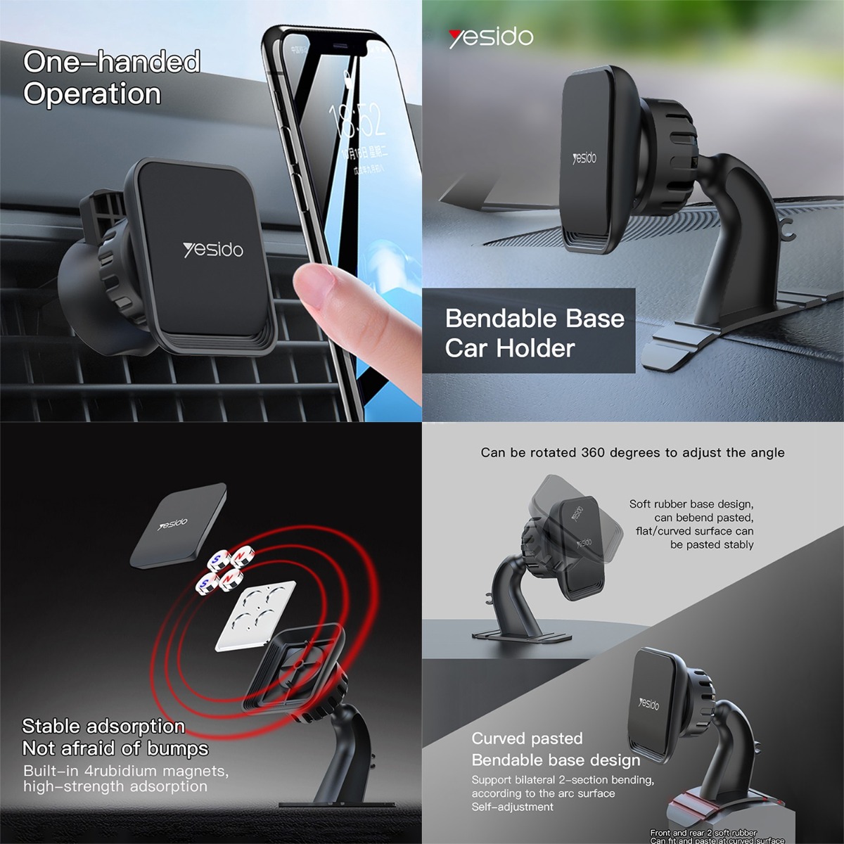 YESIDO C110 2in1 Magnetic Mobile Phone Holder