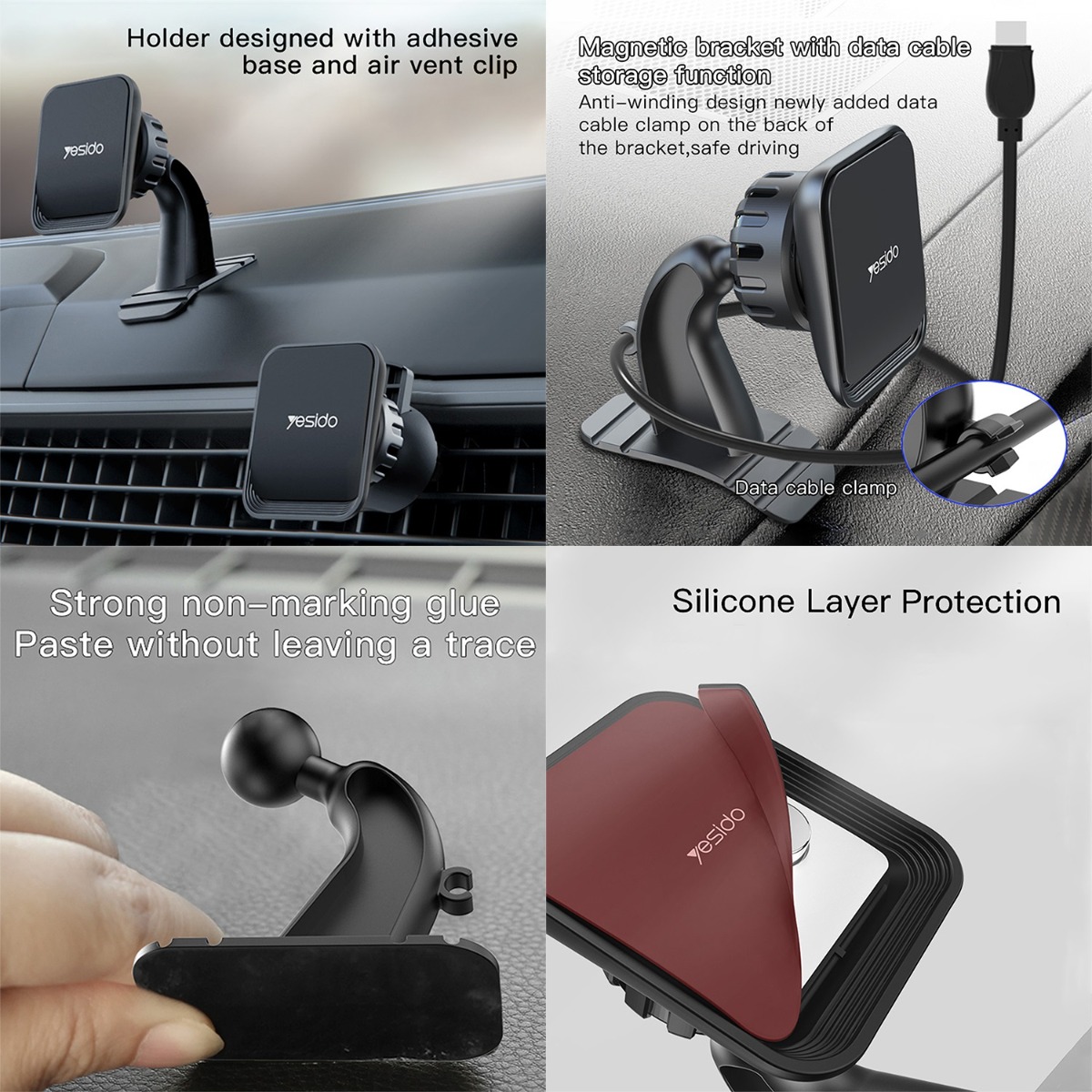 YESIDO C110 2in1 Magnetic Mobile Phone Holder