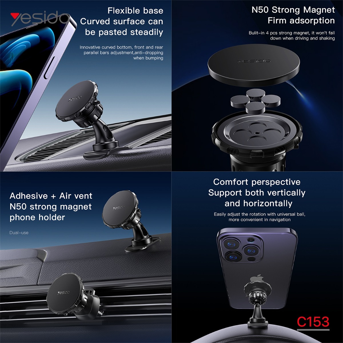 YESIDO C153 Magnetic Mobile Phone Holder