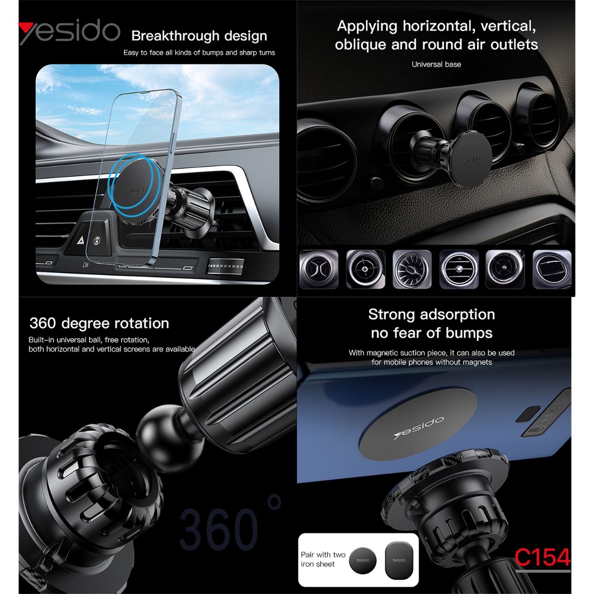YESIDO C154 Magnetic Mobile Phone Holder