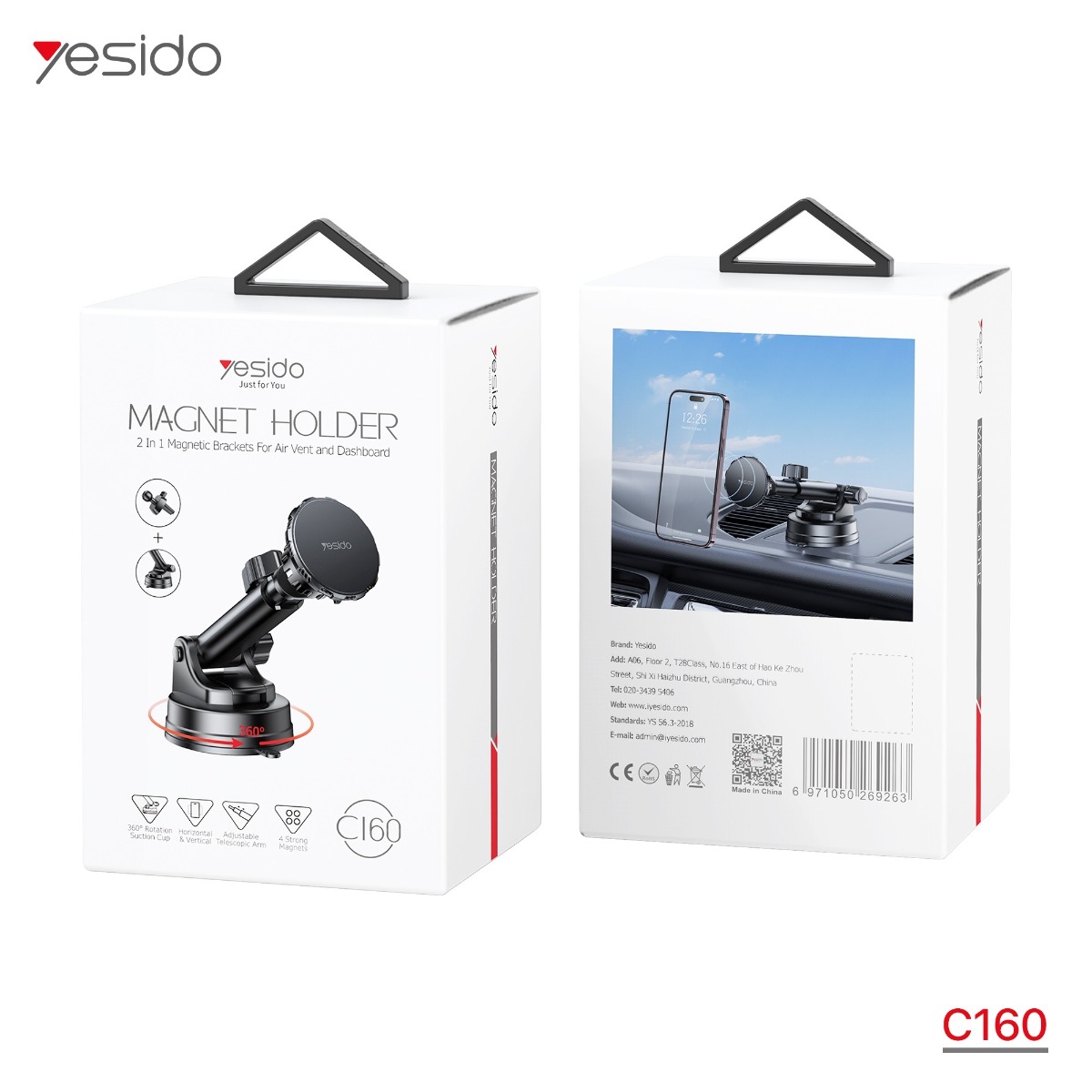 YESIDO C160 Long Arm Magnetic Mobile Phone Holder