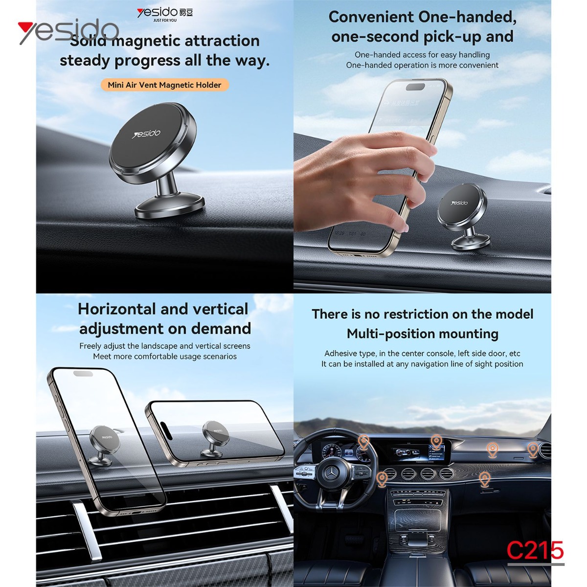 YESIDO C215 Magnetic Mobile Phone Holder