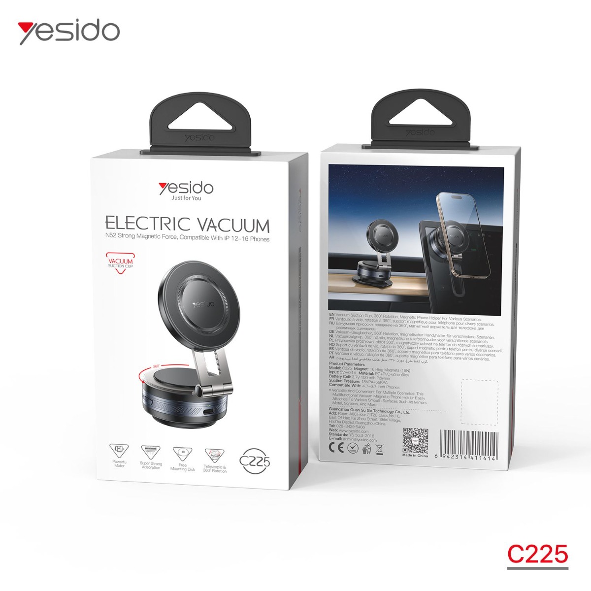 YESIDO C225 2in1 Magnetic Mobile Phone Holder with MagSafe