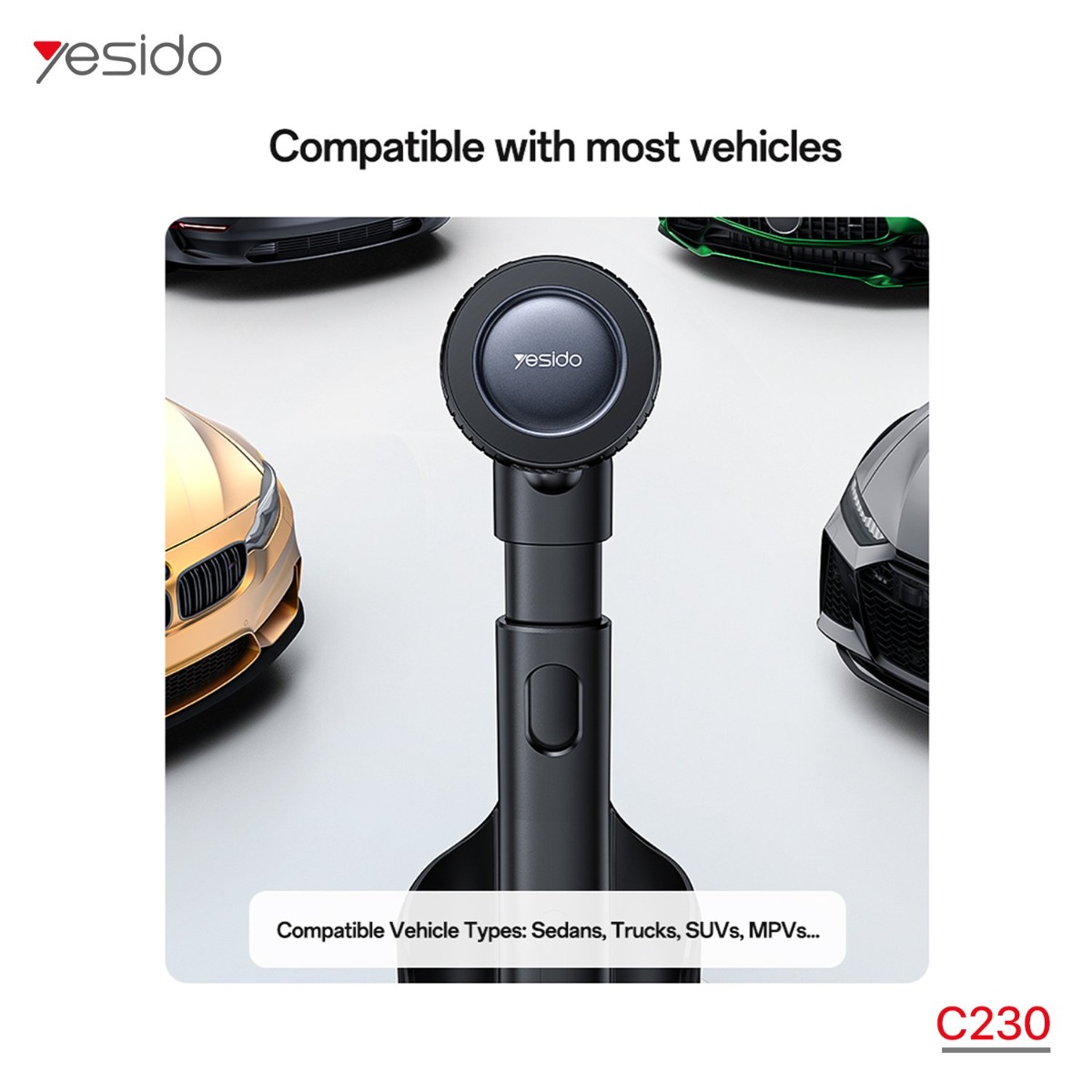 YESIDO C230 Long Arm One-Touch Button Mobile Phone Holder