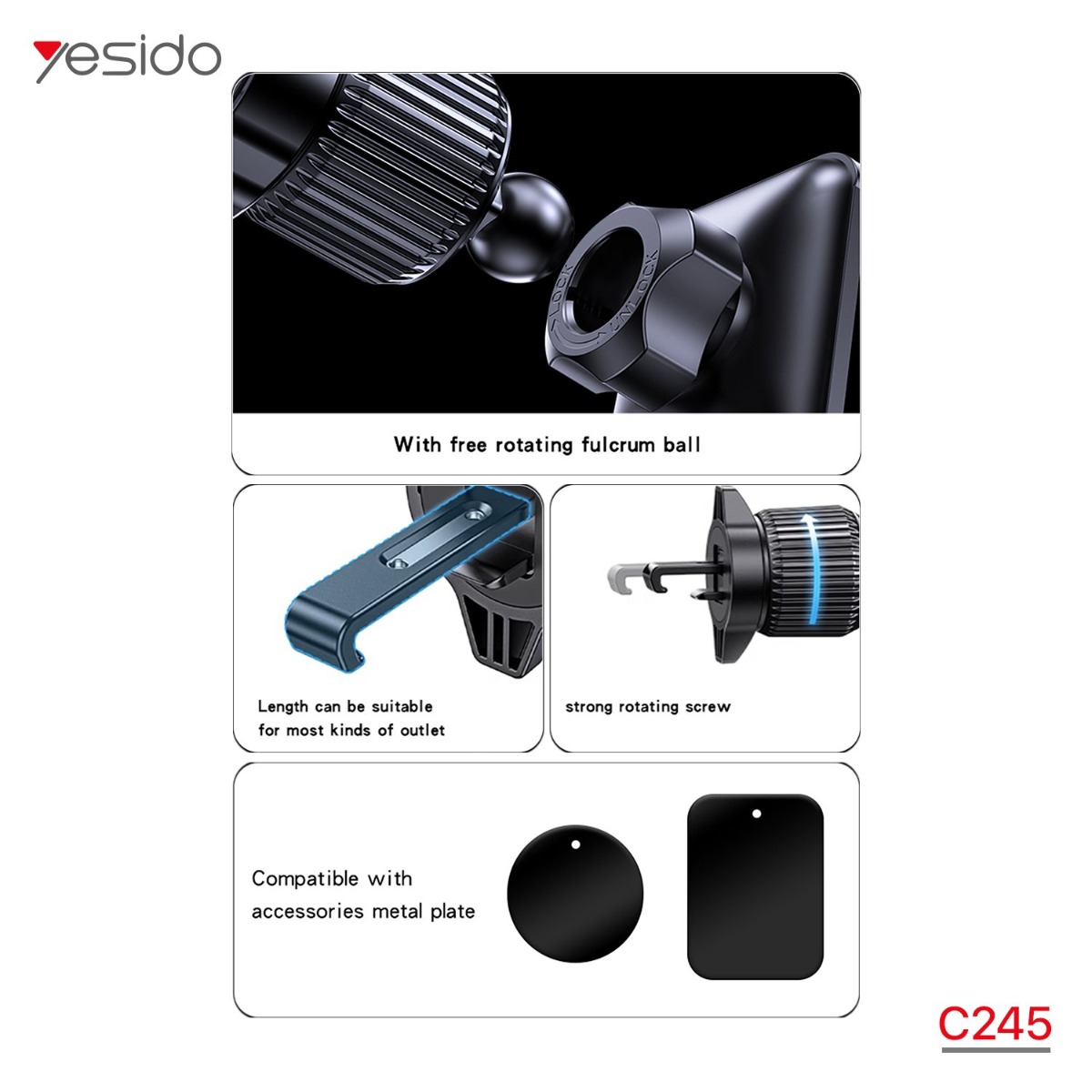 حمالة الهاتف YESIDO C245 المغناطيسية