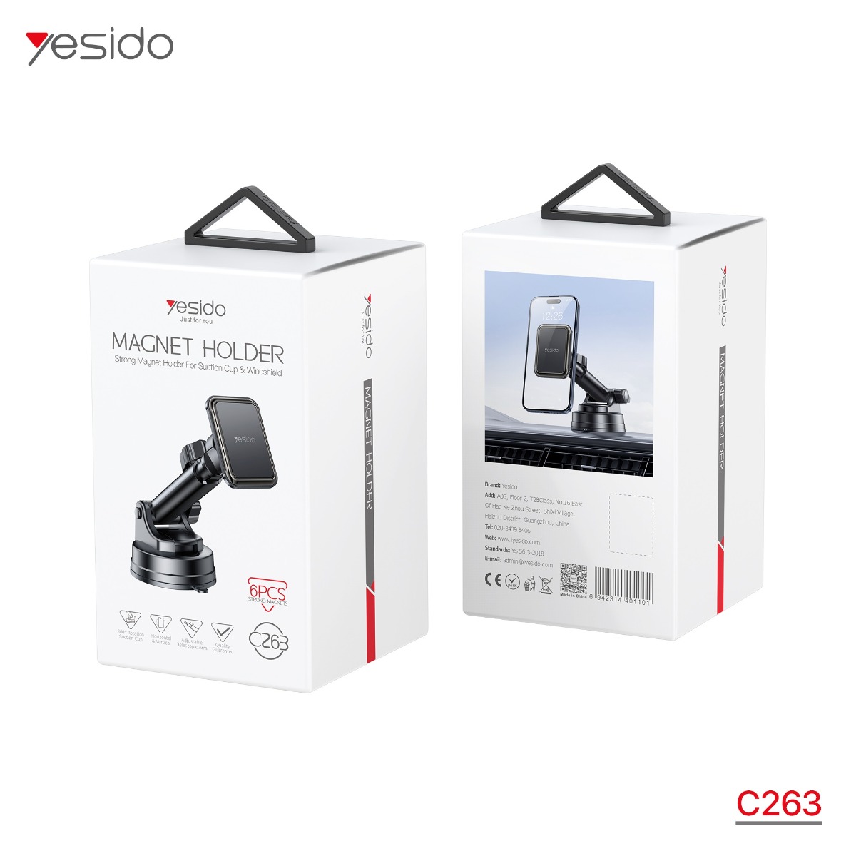 حمالة الهاتف YESIDO C263 المغناطيسية بذراع طويل