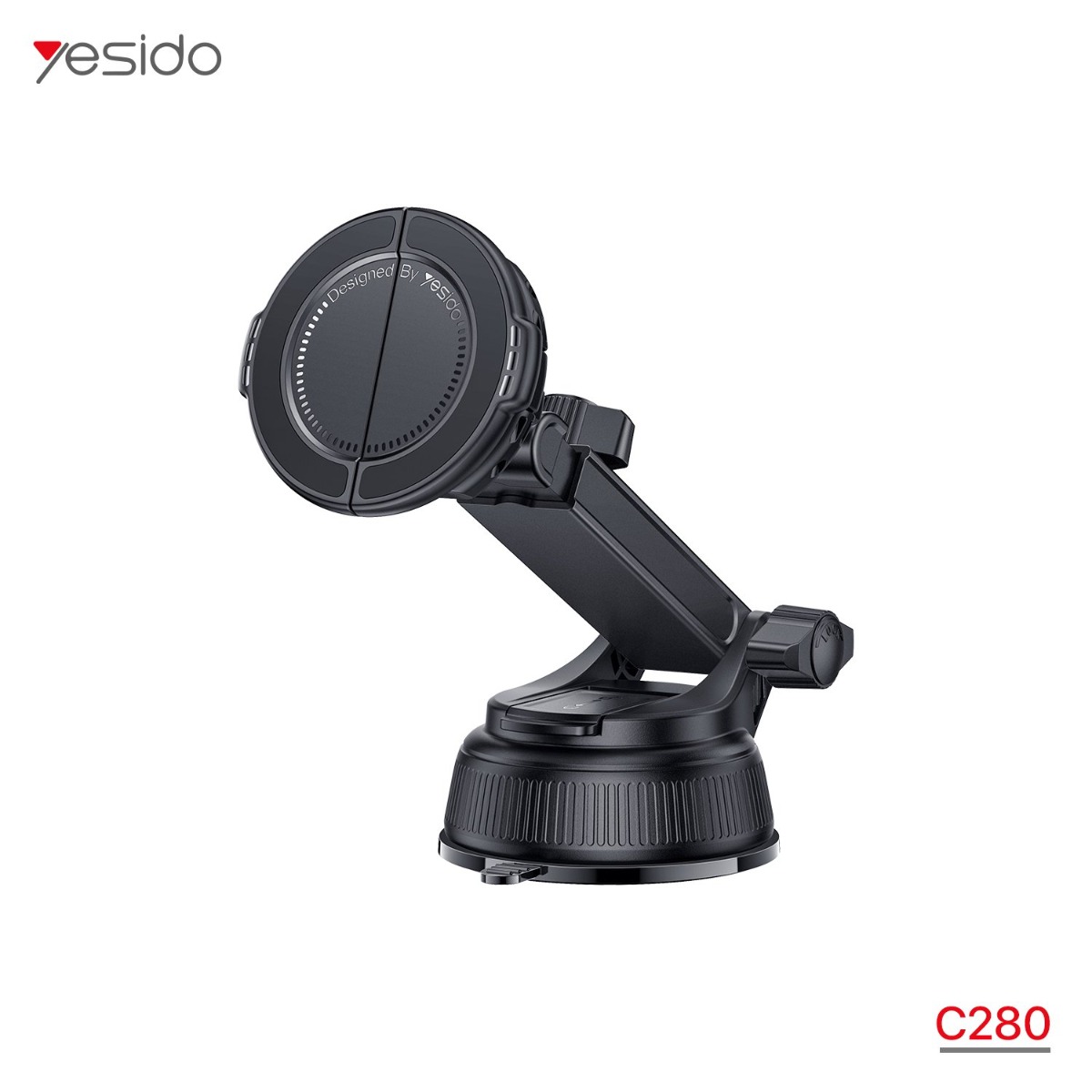 YESIDO C280 2in1 Long Arm Magnetic & Button Mobile Phone Holder