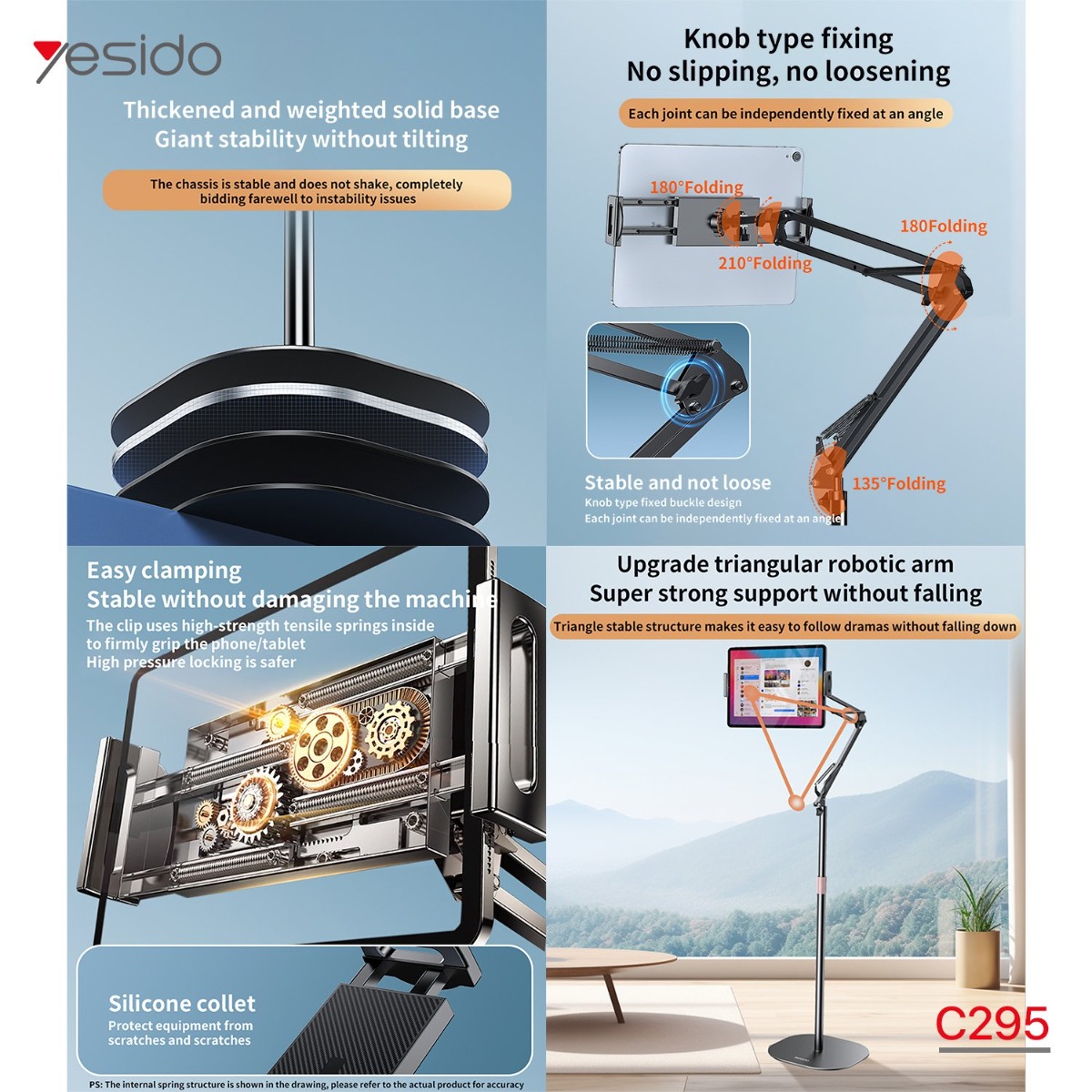YESIDO C295 Floor Stand For Mobile & Tablet
