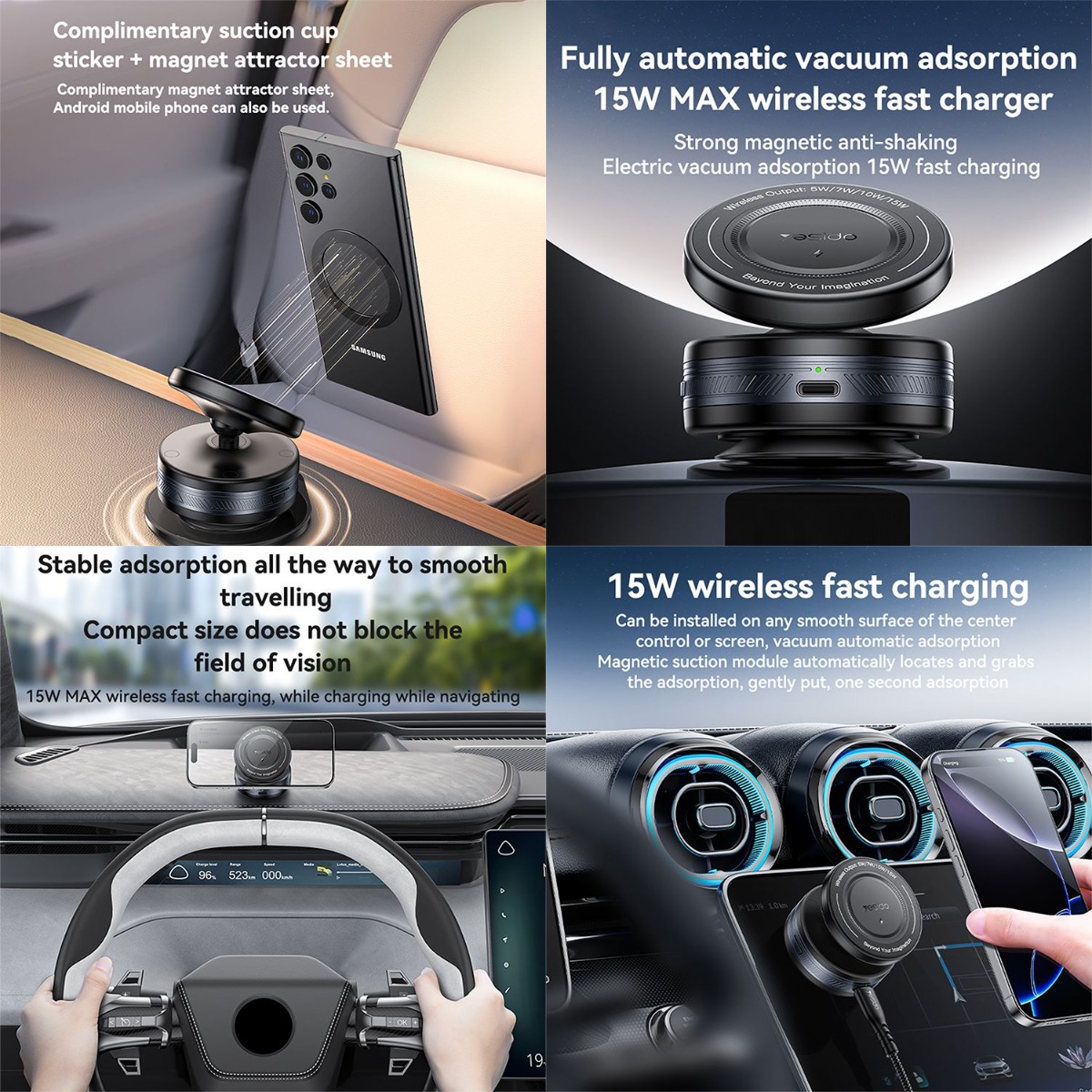 YESIDO C310 2in1 Mobile Phone Holder & Wireless Charger