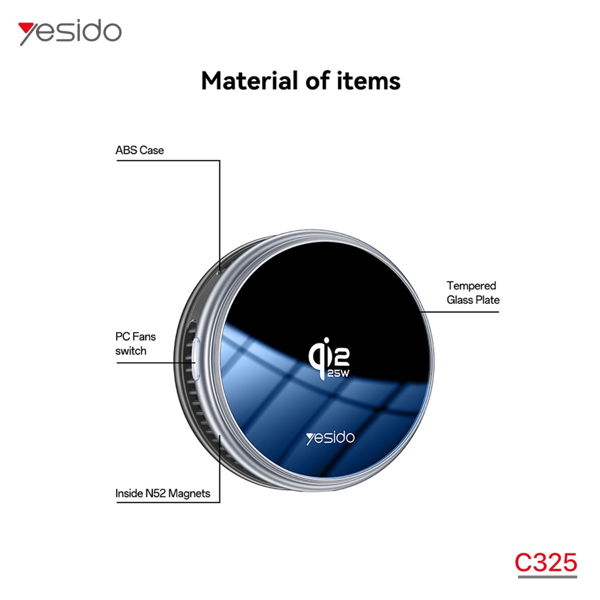 شاحن YESIDO C325 25W Wireless