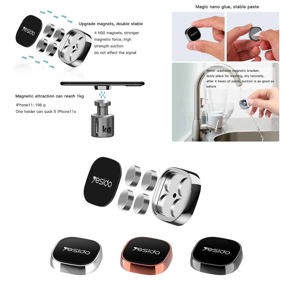 YESIDO C81 Mini Magnetic Mobile Phone Holder