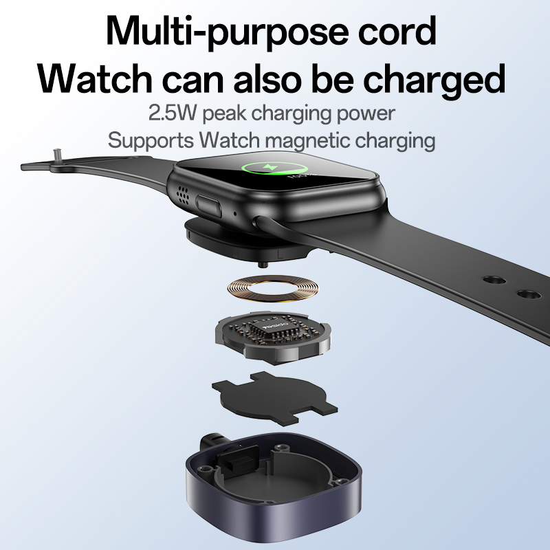 YESIDO CA136C 60W PD 2in1 Cable For Apple Watch & Type-C Devices