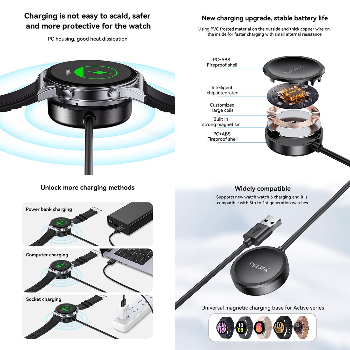 YESIDO CA162 Magnetic Charging Cable For Smart Watch