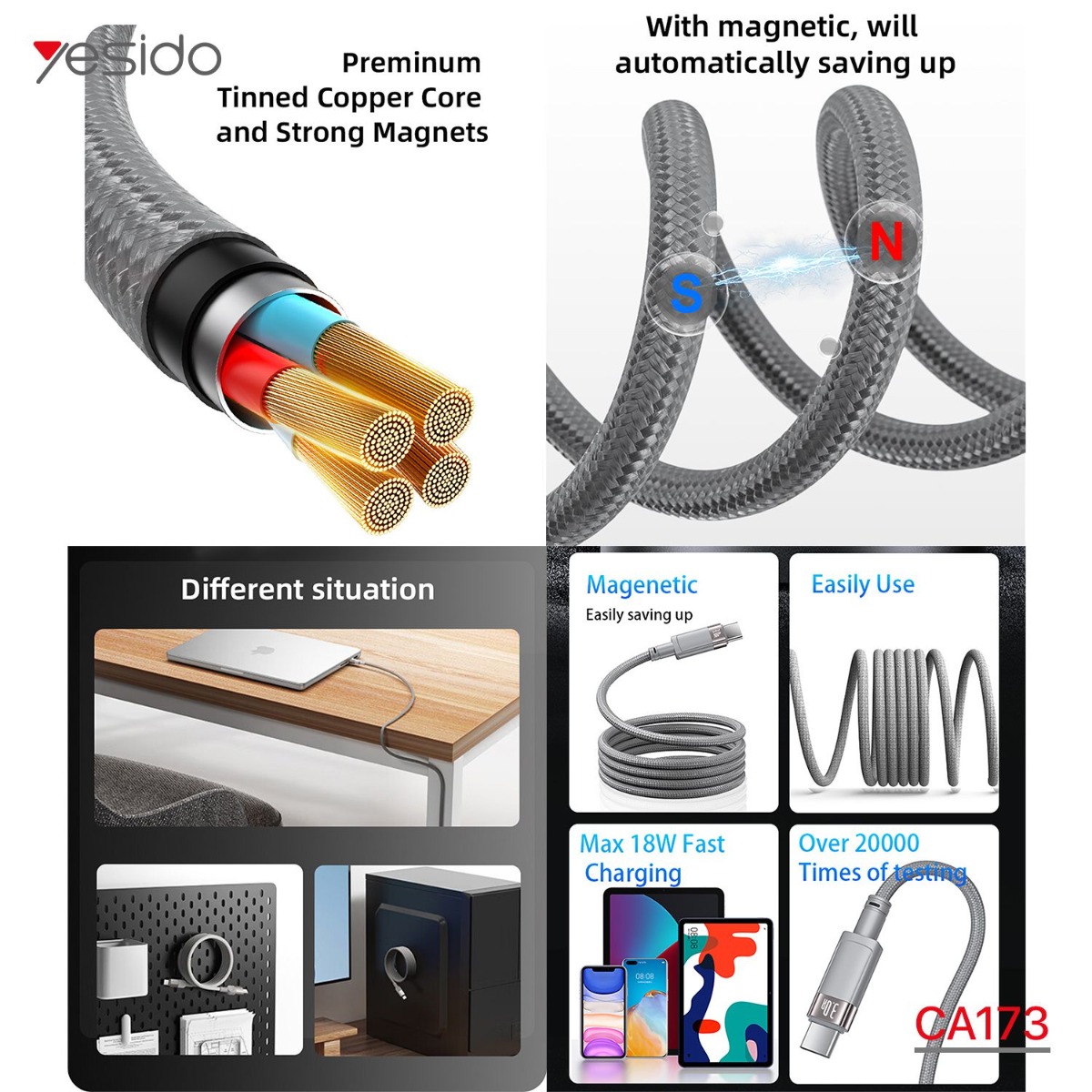 YESIDO CA173 Magnetic Cable