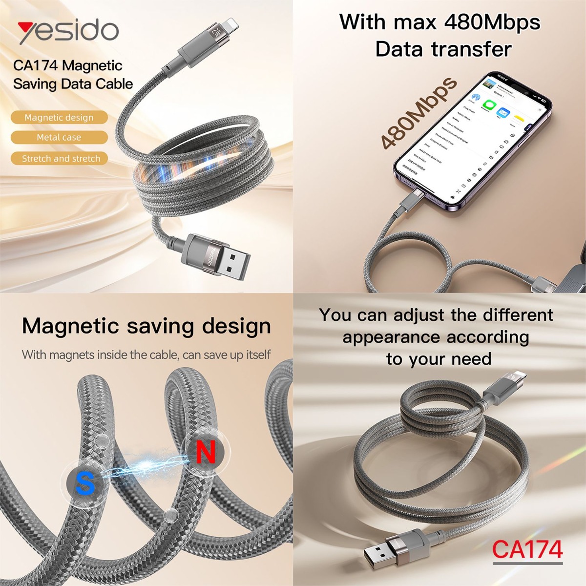 YESIDO CA174 Magnetic Cable