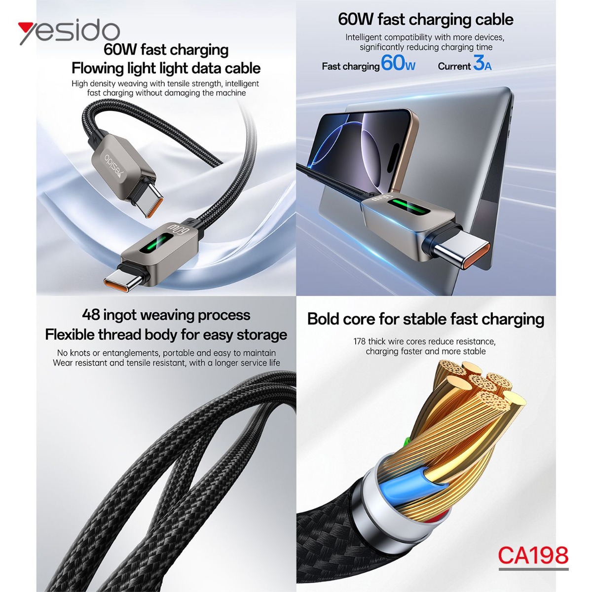 YESIDO CA198 60W PD Cable