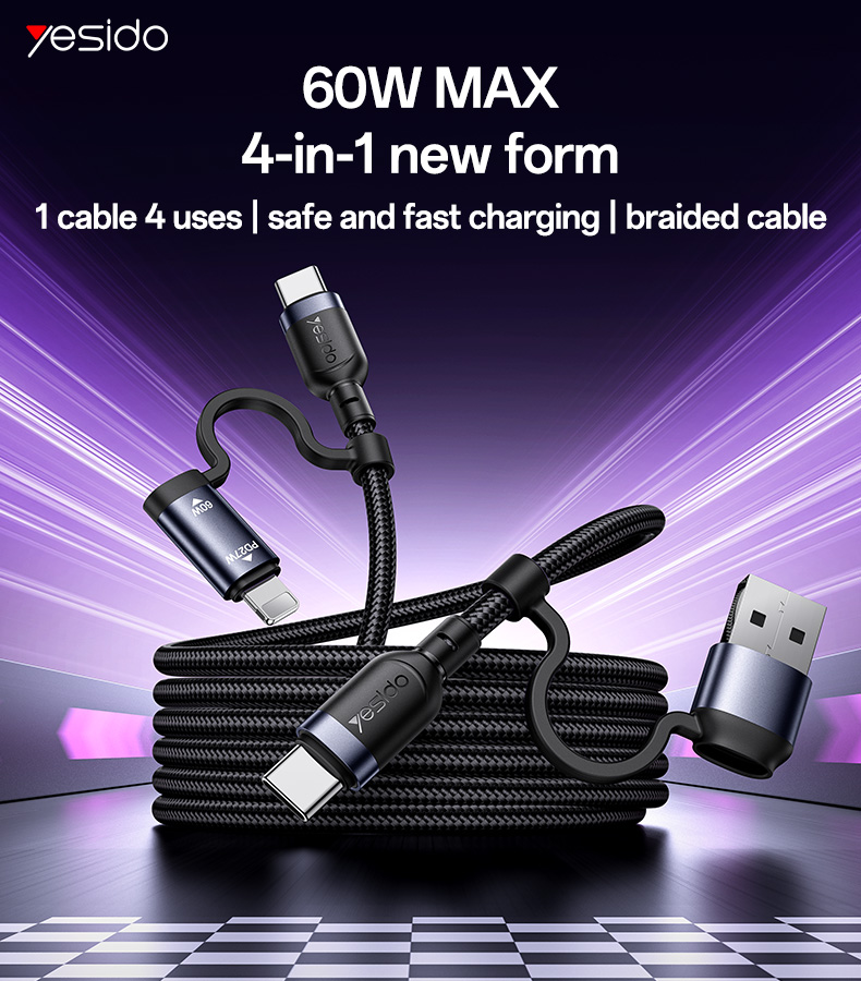 YESIDO CA200 4in1 60W PD Cable