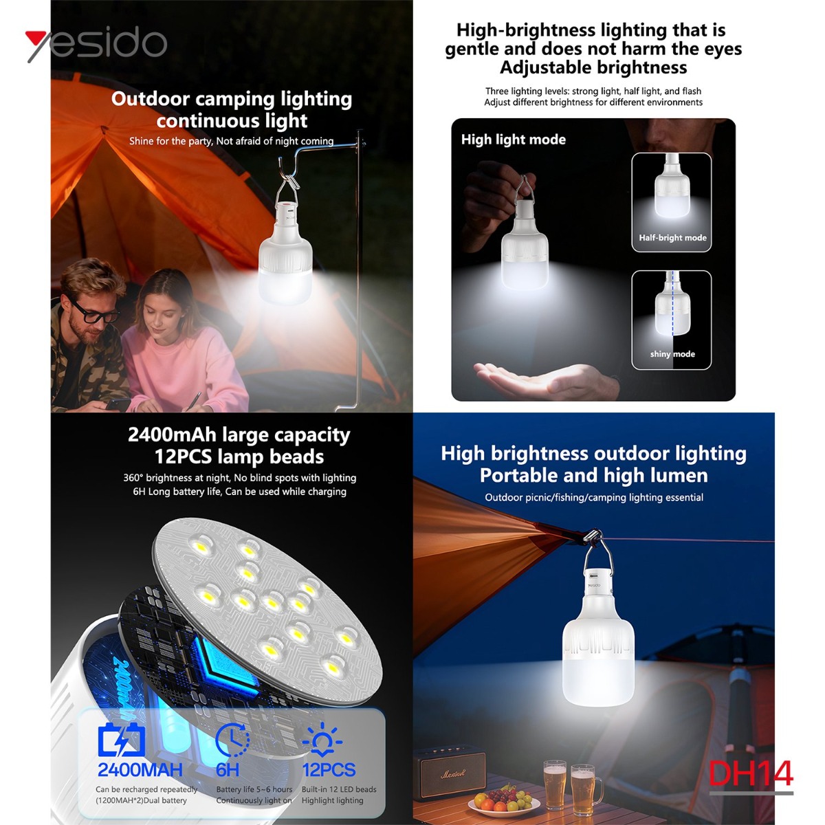 YESIDO DH14 20W Rechargeable LED Light