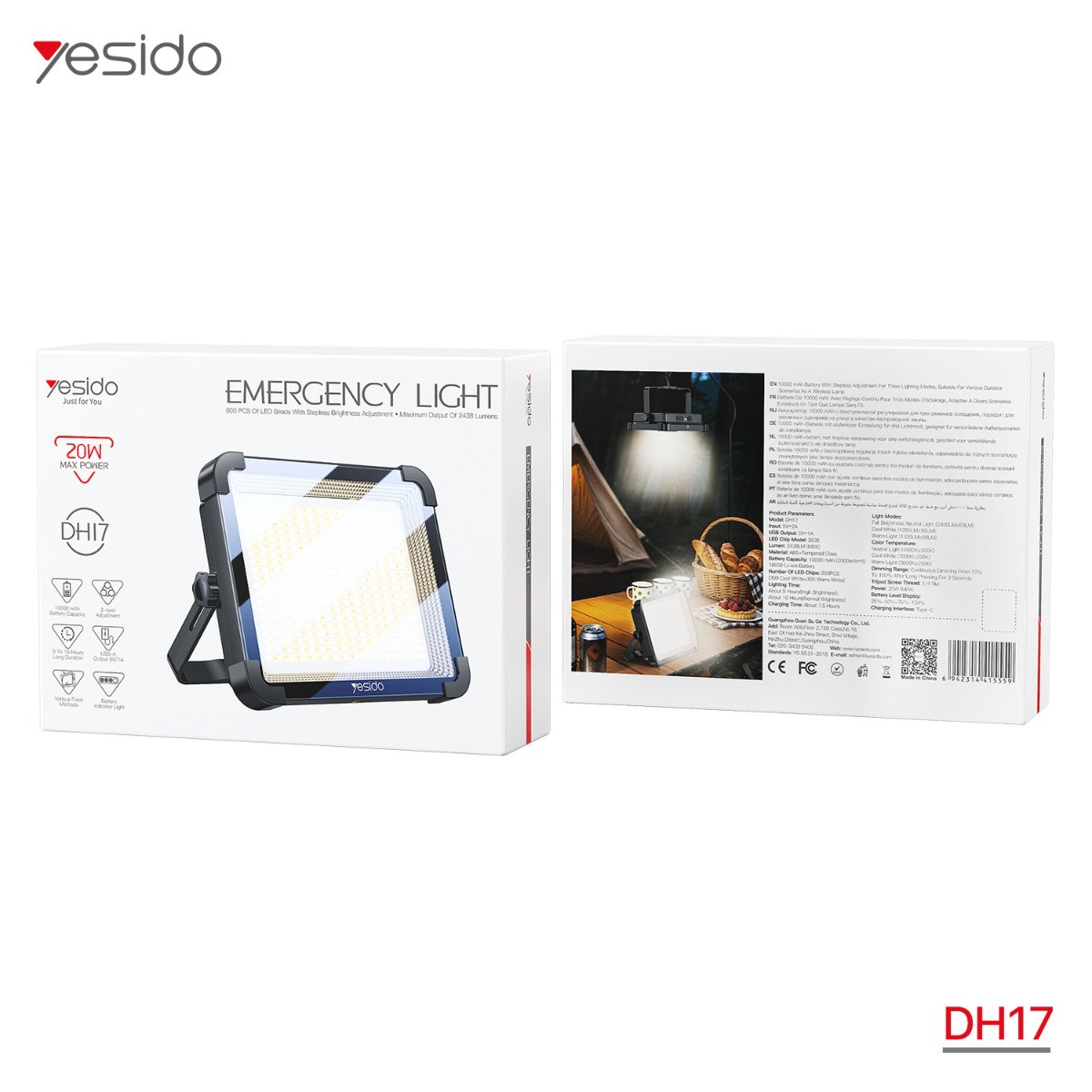 كشّاف YESIDO DH17 20W LED قابل للشحن