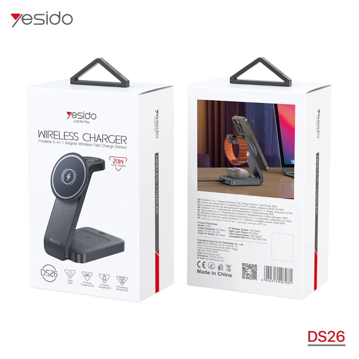 YESIDO DS26 MagSafe Charger & Desk Mobile Holder