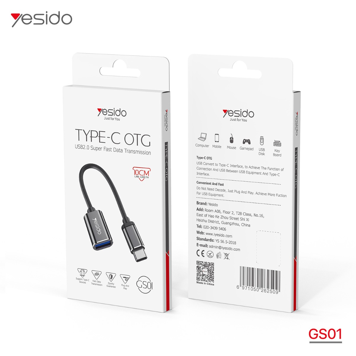 YESIDO GS01 Type-C OTG Cable Adapter