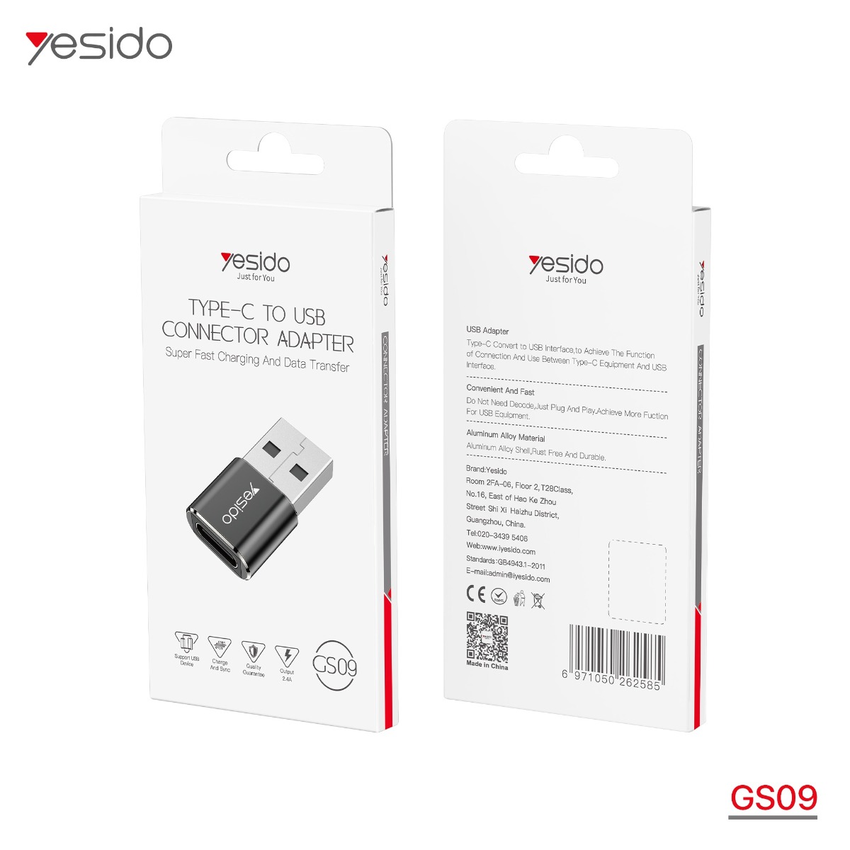 YESIDO GS09 USB Charging Adapter