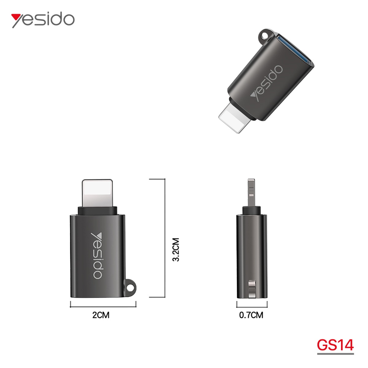 YESIDO GS14 USB to Lightning OTG Adapter
