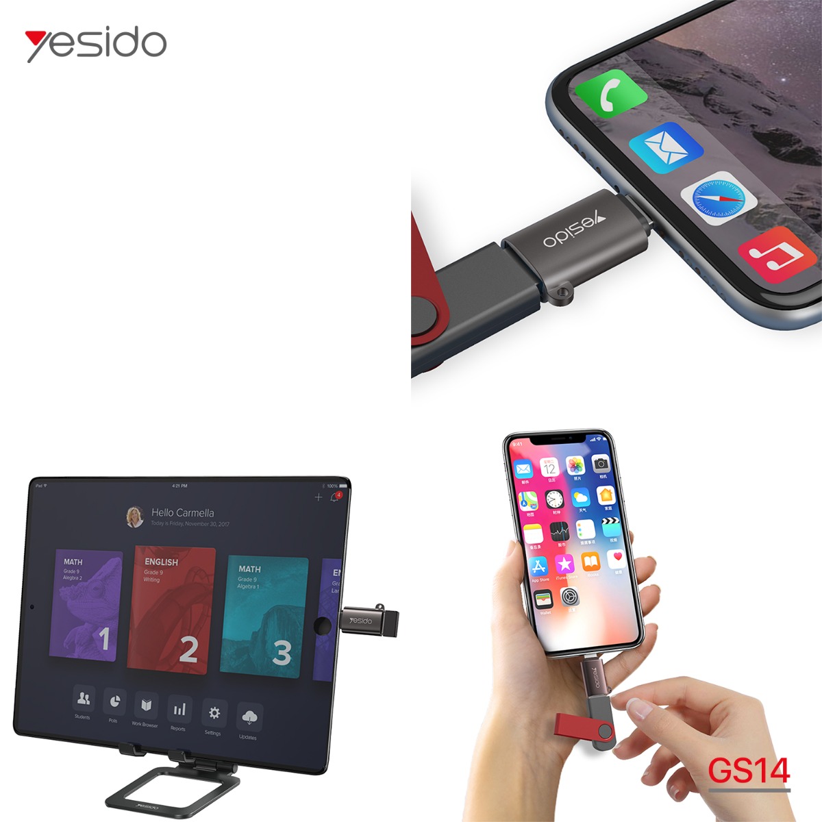 تحويلة YESIDO GS14 USB to Lightning OTG