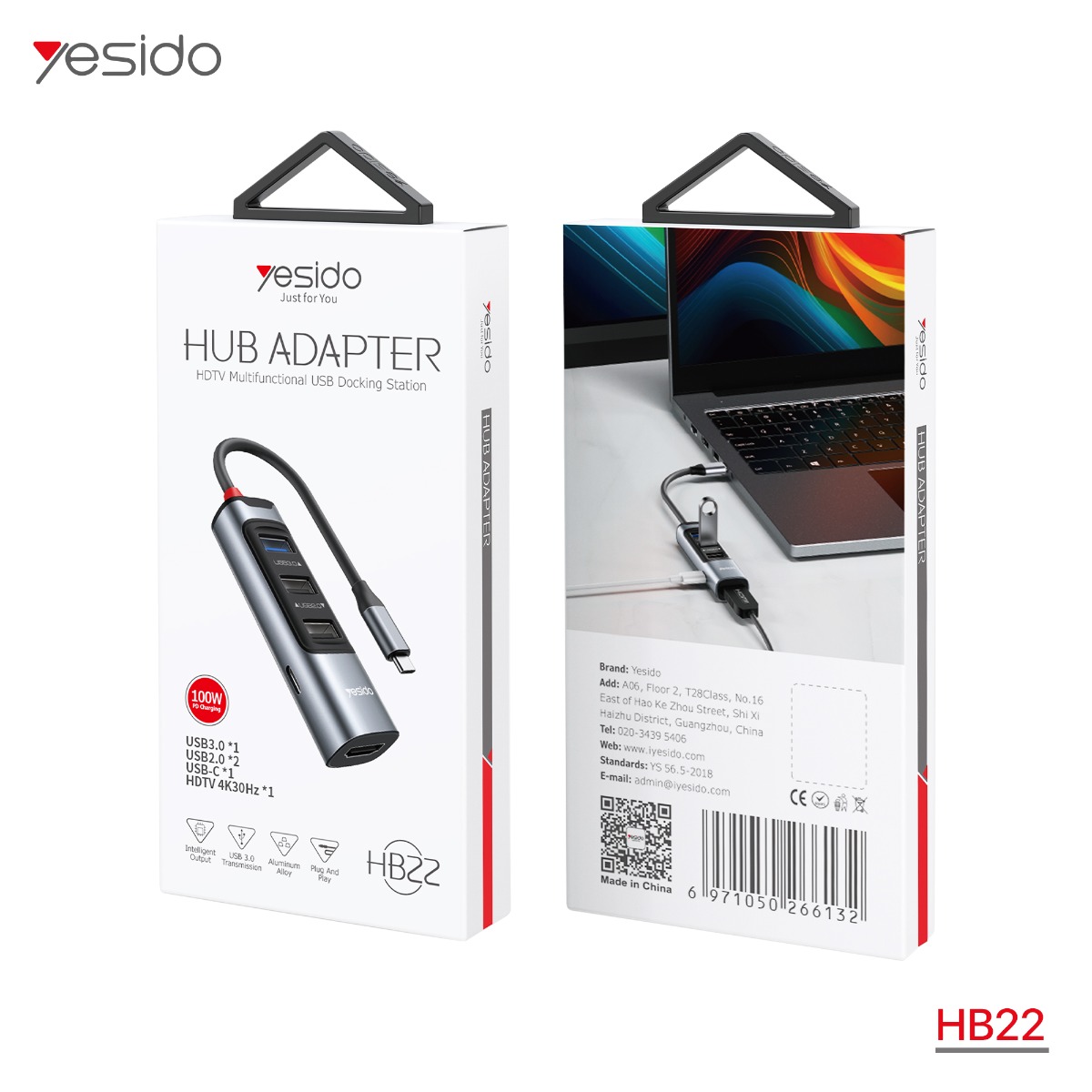 YESIDO HB22 5in1 Multifunctional HUB Adapter