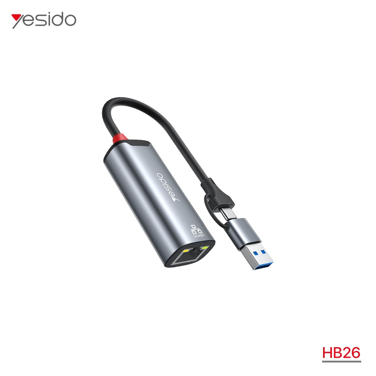 YESIDO HB26 2in1 Ethernet Cable Adapter