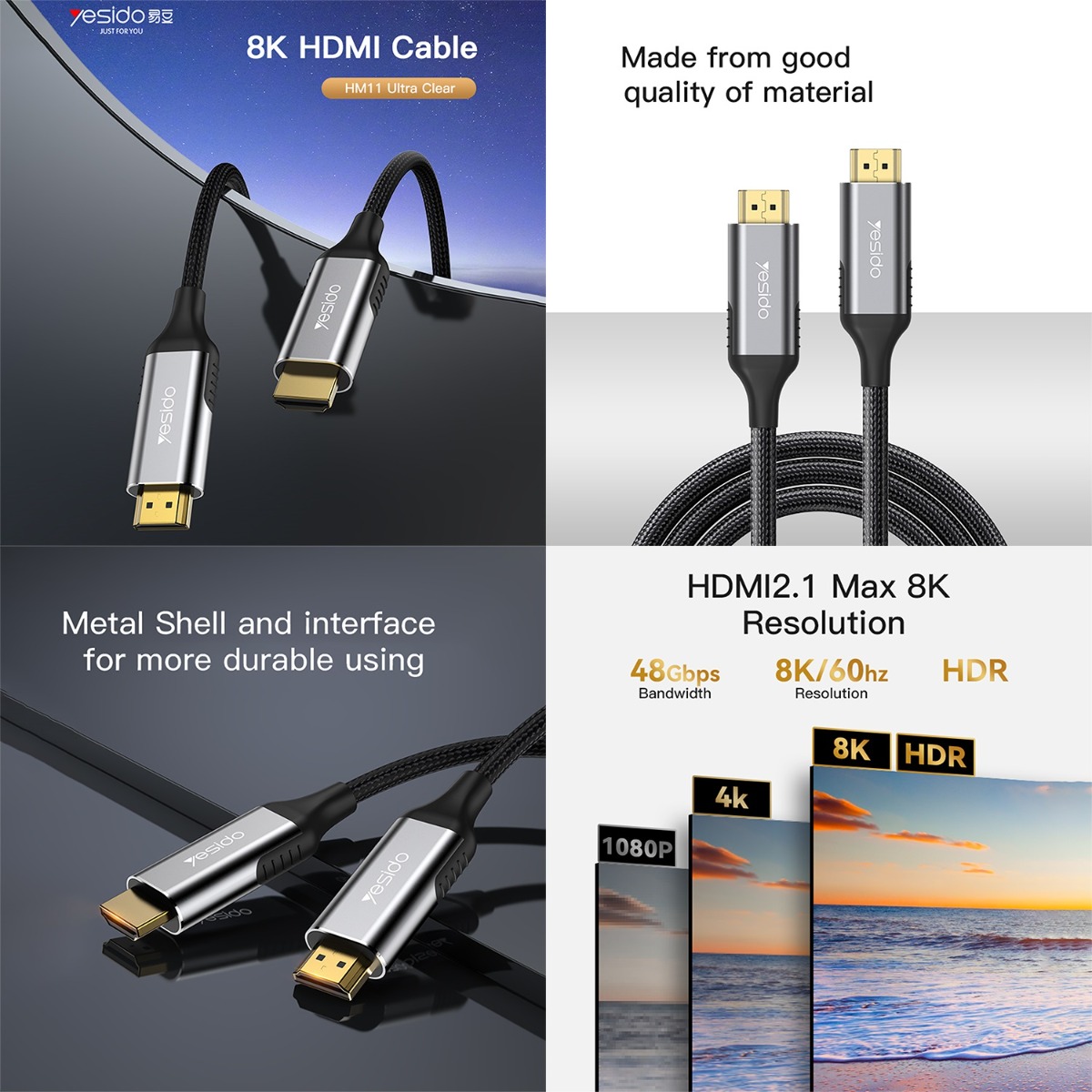 YESIDO HM11 8K HDMI Cable