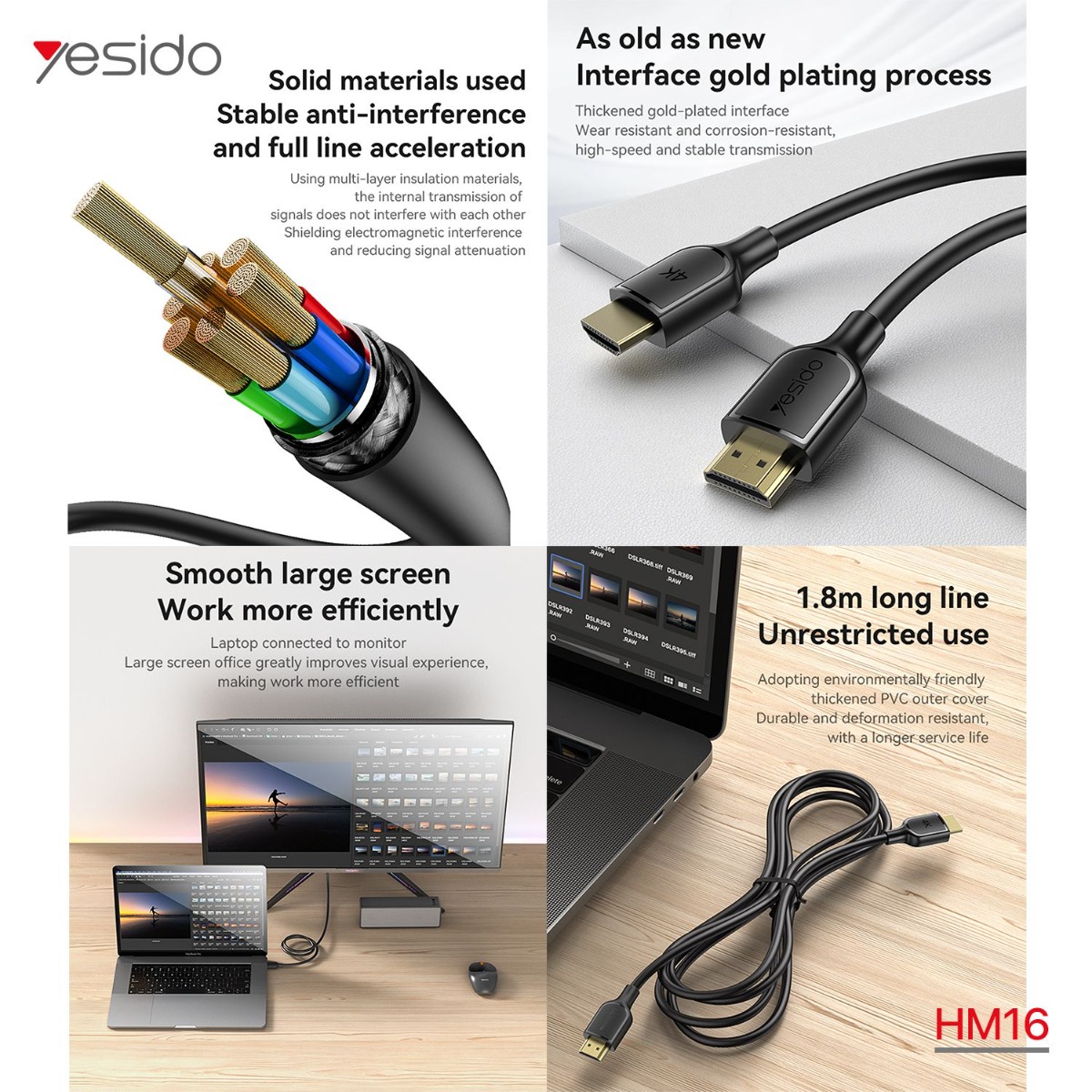 YESIDO HM16 4K HDMI Cable