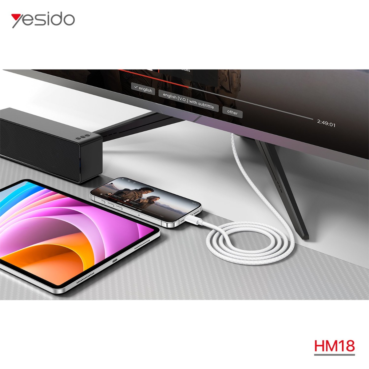كيبل YESIDO HM18 Type-C HDMI